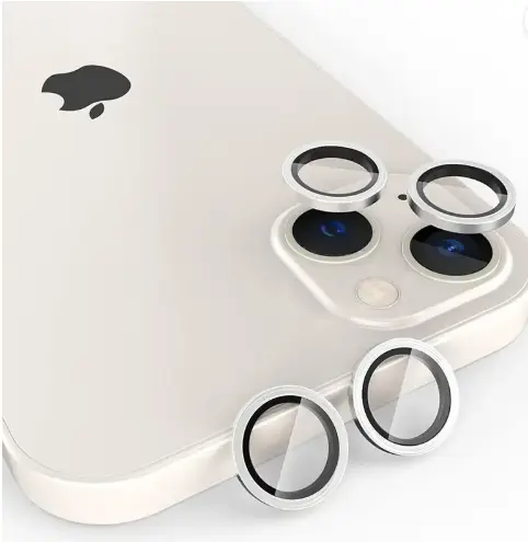 camprotector Back Camera Lens Ring Guard Protector for iphone 13 Silver Camera Ring  (Pack of: 2)