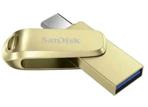 SanDisk SDDDC4-128G-I35GD 128 GB OTG Drive Compatible with Mobile, Desktop Computer, Laptop USB 3.1 Metal Case  (Gold, Type A to Type C)